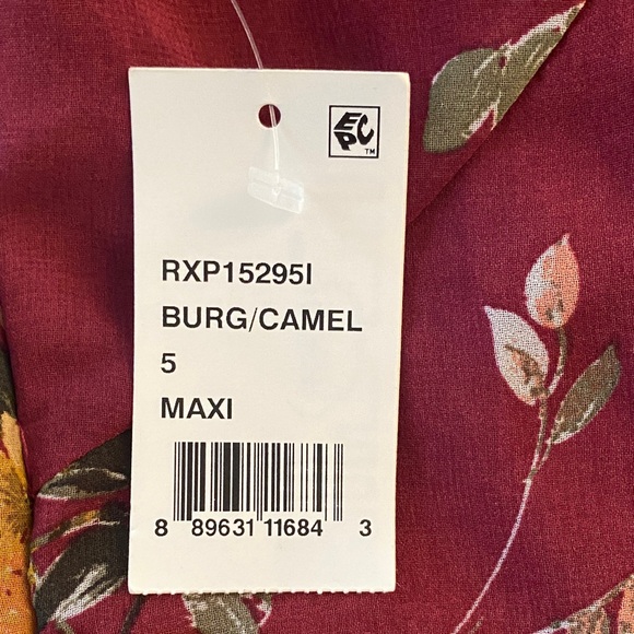 Crystal Doll Burgundy Floral Dress - Picture 6 of 6